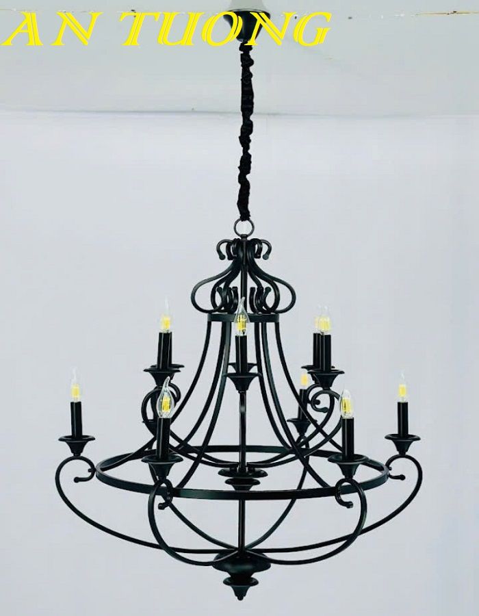 Đèn chùm cổ điển phòng khách đẹp sang trọng 064