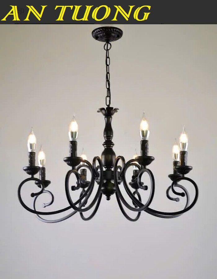 Đèn chùm cổ điển phòng khách đẹp sang trọng 068