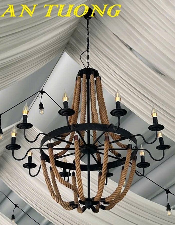 Đèn chùm cổ điển phòng khách đẹp sang trọng 074