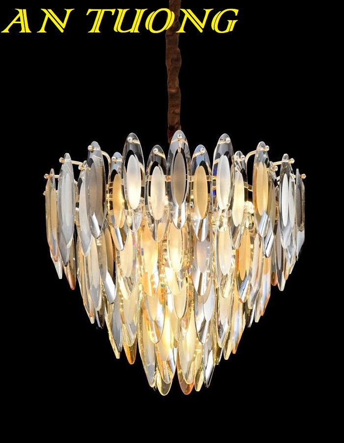 Đèn chùm pha lê phòng khách đẹp sang trọng 018