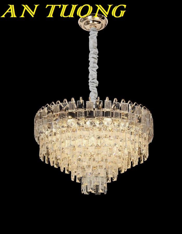 Đèn chùm pha lê phòng khách đẹp sang trọng 022