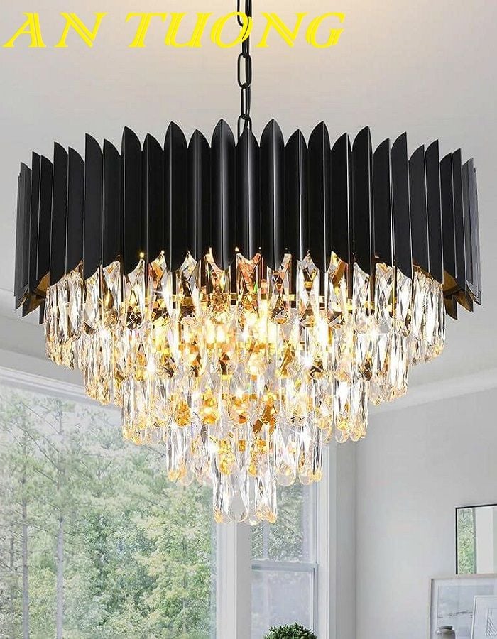 Đèn chùm pha lê phòng khách đẹp sang trọng 065