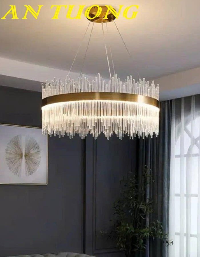 Đèn chùm pha lê phòng khách đẹp sang trọng 069