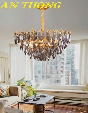 Đèn chùm pha lê phòng khách đẹp sang trọng