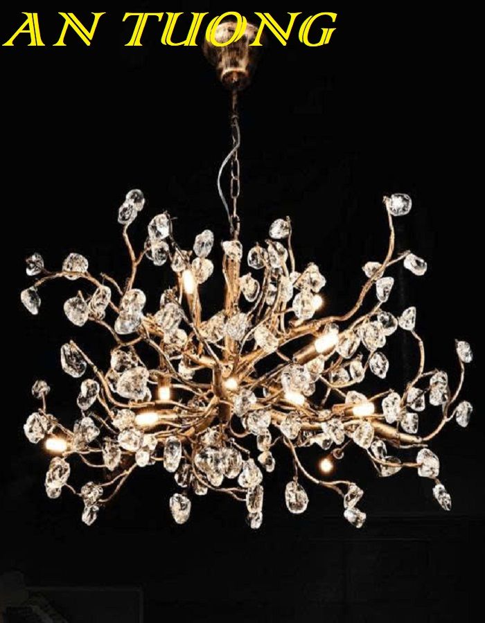 Đèn chùm pha lê phòng khách đẹp sang trọng 077
