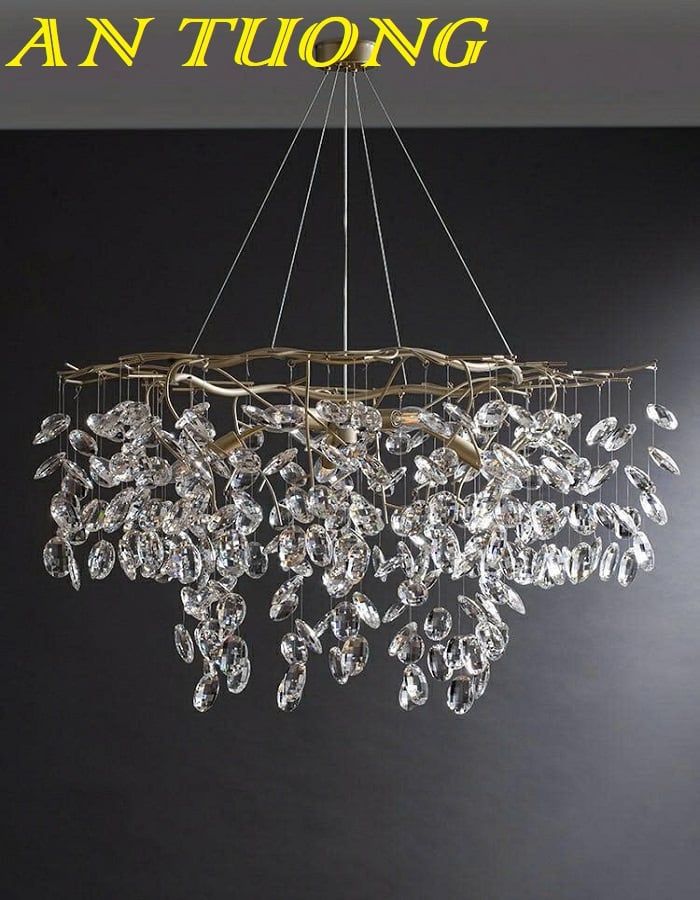 Đèn chùm pha lê phòng khách đẹp sang trọng 081