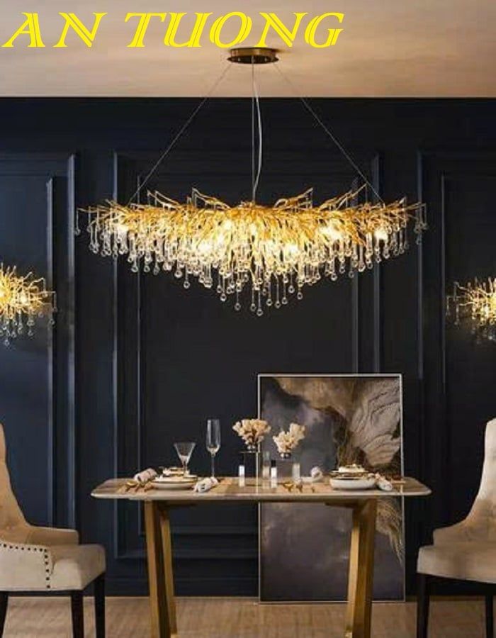 Đèn chùm pha lê phòng khách đẹp sang trọng 085