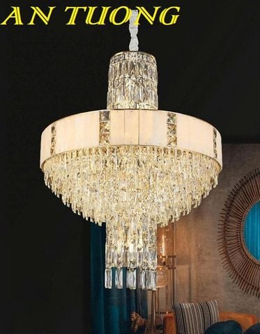  Đèn chùm pha lê thông tầng phòng khách đẹp sang trọng 023 