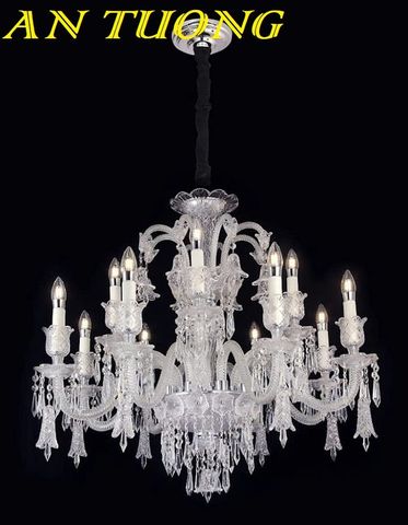 Đèn chùm pha lê tân cổ điển phòng khách đẹp sang trọng