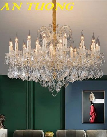  Đèn chùm pha lê tân cổ điển phòng khách đẹp sang trọng 030 