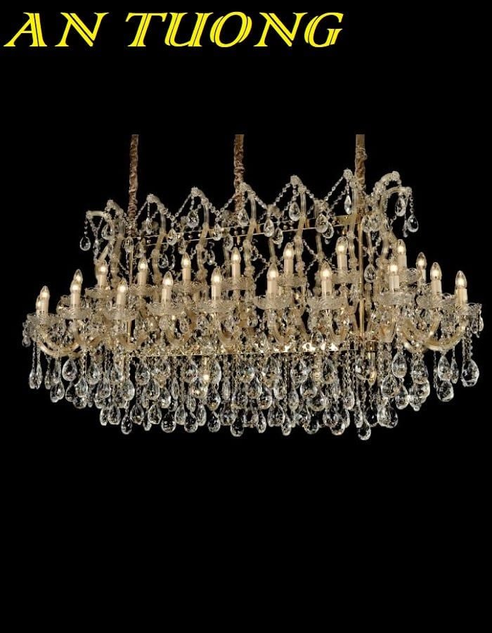 Đèn chùm pha lê tân cổ điển phòng khách đẹp sang trọng 034