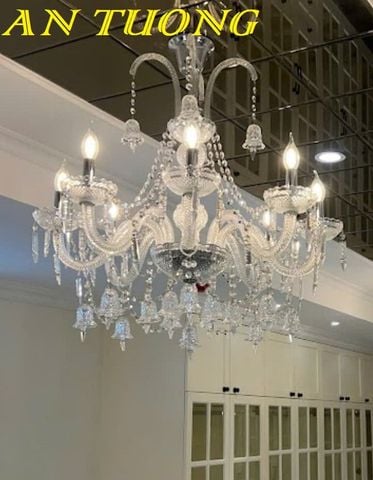 Đèn chùm pha lê tân cổ điển phòng khách đẹp sang trọng