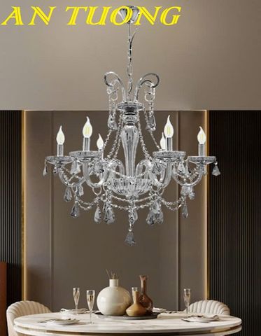 Đèn chùm pha lê tân cổ điển phòng khách đẹp sang trọng