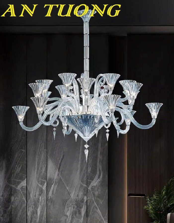 Đèn chùm pha lê tân cổ điển phòng khách đẹp sang trọng 050