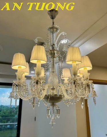 Đèn chùm pha lê tân cổ điển phòng khách đẹp sang trọng
