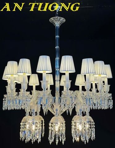Đèn chùm pha lê tân cổ điển phòng khách đẹp sang trọng