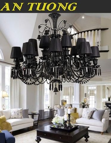 Đèn chùm pha lê tân cổ điển phòng khách đẹp sang trọng