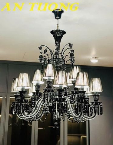 Đèn chùm pha lê tân cổ điển phòng khách đẹp sang trọng 060 