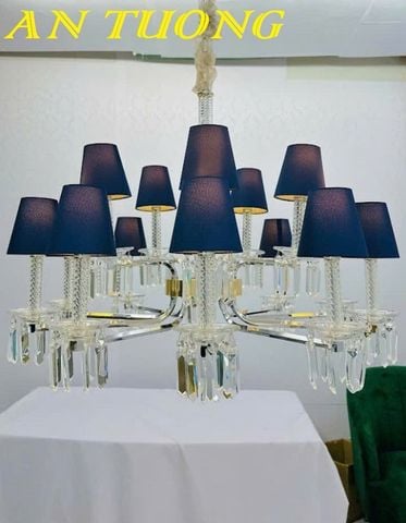 Đèn chùm pha lê tân cổ điển phòng khách đẹp sang trọng