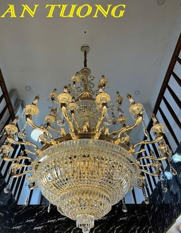  Đèn chùm pha lê tân cổ điển phòng khách đẹp sang trọng 068 