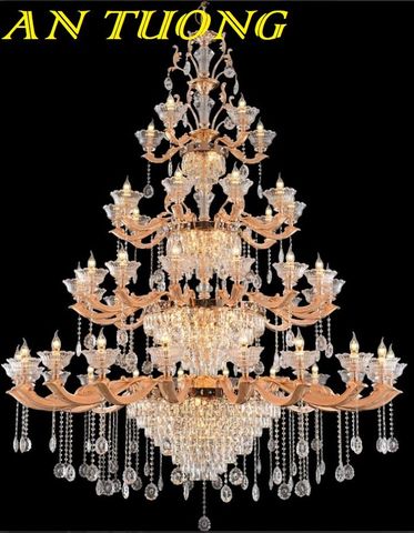 Đèn chùm pha lê tân cổ điển phòng khách đẹp sang trọng