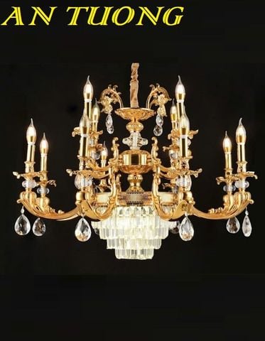 Đèn chùm pha lê tân cổ điển phòng khách đẹp sang trọng