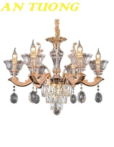 Đèn chùm pha lê tân cổ điển phòng khách đẹp sang trọng
