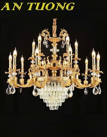 Đèn chùm pha lê tân cổ điển phòng khách đẹp sang trọng