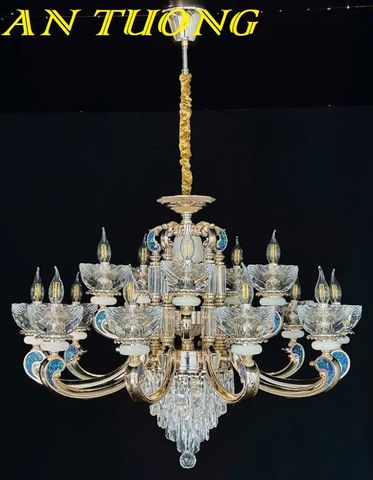  Đèn chùm pha lê tân cổ điển phòng khách đẹp sang trọng 079 