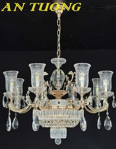 Đèn chùm pha lê tân cổ điển phòng khách đẹp sang trọng