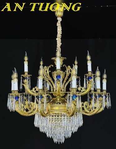 Đèn chùm pha lê tân cổ điển phòng khách đẹp sang trọng