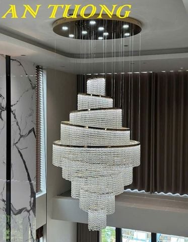  Đèn chùm thông tầng pha lê đẹp hiện đại 002 