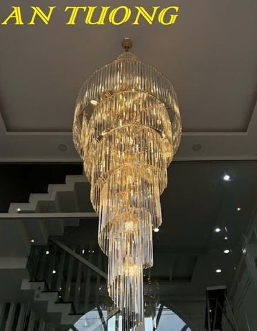  Đèn chùm thông tầng pha lê đẹp hiện đại 007 