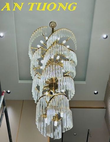  Đèn chùm thông tầng pha lê đẹp hiện đại 009 