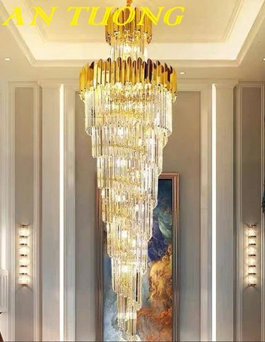  Đèn chùm thông tầng pha lê đẹp hiện đại 014 
