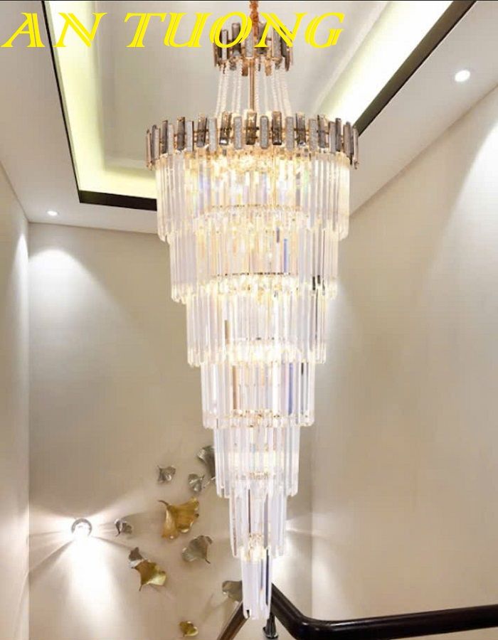Đèn chùm thông tầng pha lê đẹp hiện đại 016
