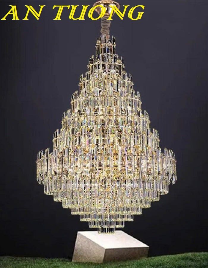 Đèn chùm thông tầng pha lê đẹp hiện đại 017