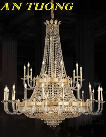  Đèn chùm thông tầng tân cổ điển đẹp sang trọng 002 