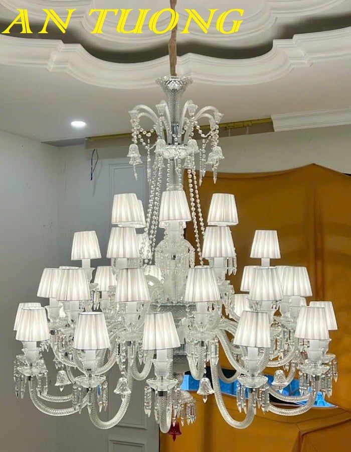 Đèn chùm thông tầng tân cổ điển đẹp sang trọng 006