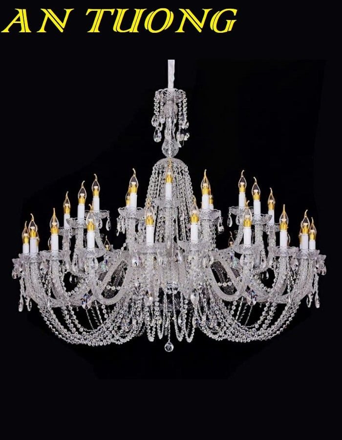 Đèn chùm thông tầng tân cổ điển đẹp sang trọng 012