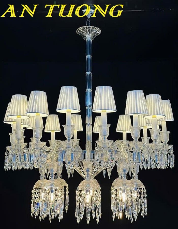 Đèn chùm thông tầng tân cổ điển đẹp sang trọng 016