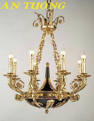  Đèn chùm đồng cổ điển phòng khách đẹp cao cấp 005 