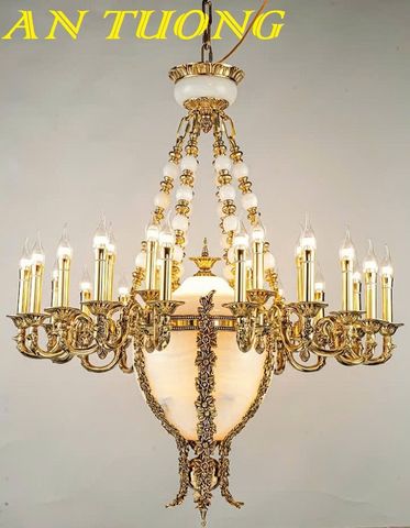  Đèn chùm đồng cổ điển phòng khách đẹp cao cấp 006 
