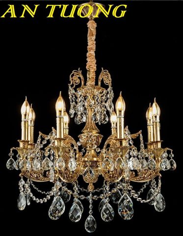  Đèn chùm đồng cổ điển phòng khách đẹp cao cấp 012 