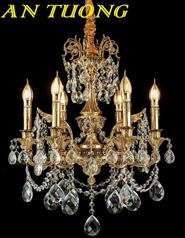  Đèn chùm đồng cổ điển phòng khách đẹp cao cấp 013 