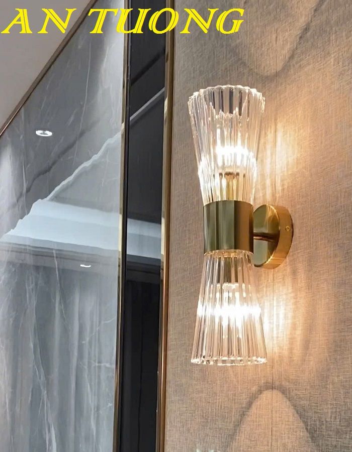 Đèn gắn tường pha lê đẹp trang trí phòng khách hiện đại 001
