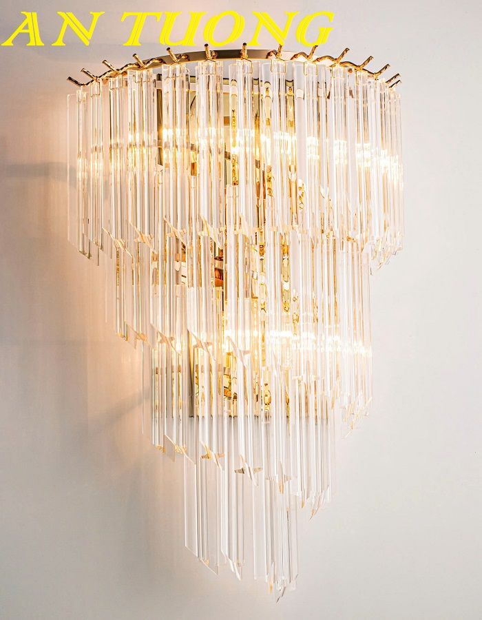 Đèn gắn tường pha lê đẹp trang trí phòng khách hiện đại 005