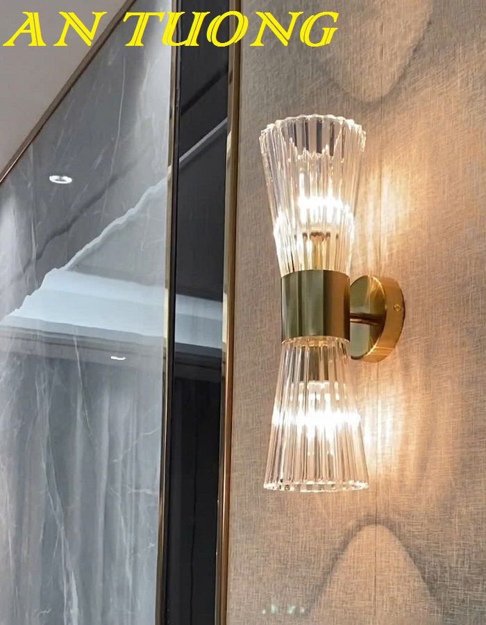 Đèn gắn tường pha lê đẹp trang trí phòng khách hiện đại 008