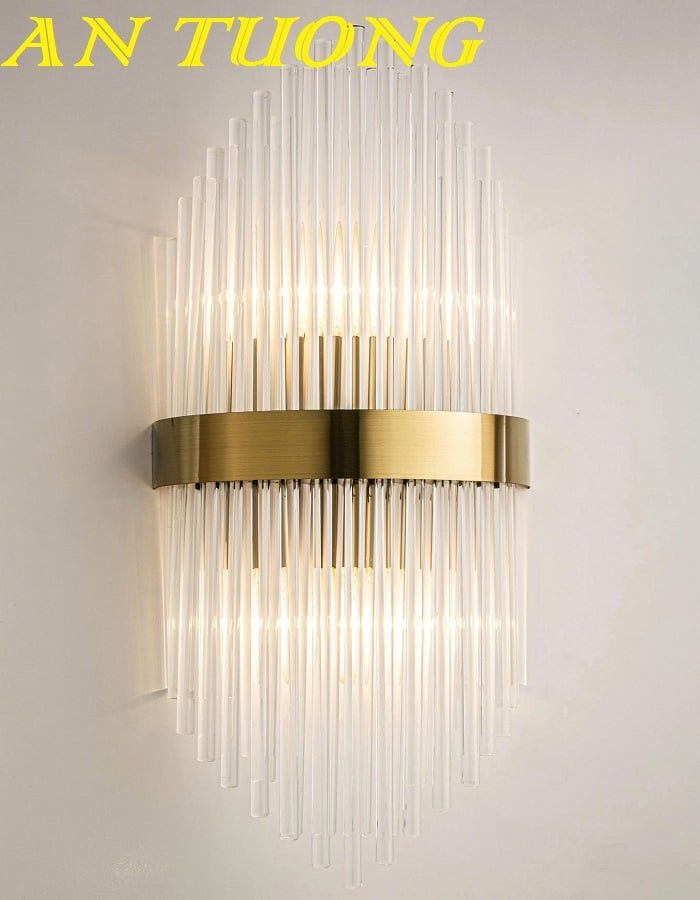Đèn gắn tường pha lê đẹp trang trí phòng khách hiện đại 010