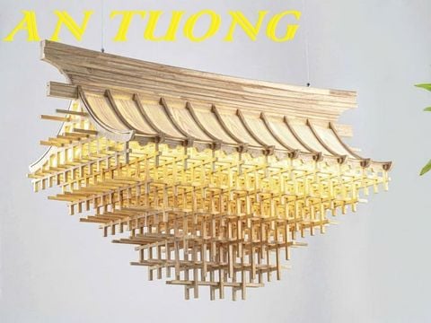  Đèn gỗ thả trần trang trí 004 